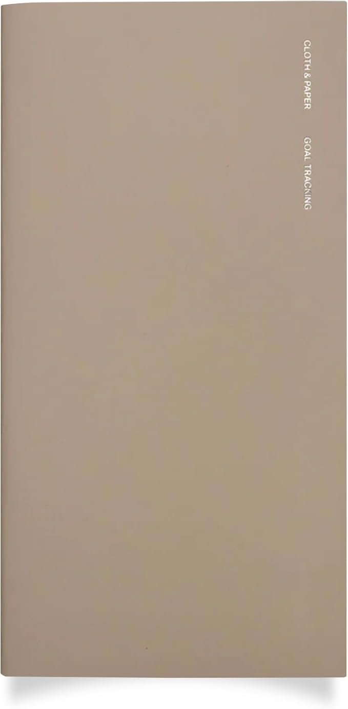 Cloth & Paper Travel Notebook | Goal Tracker – Ibiza | A5 Slim Goal Planner Notebook 4.3" x 8.3" | Goal Tracker for Planning, Progress Tracking, Productivity & Personal Goals – Soft Touch Cover