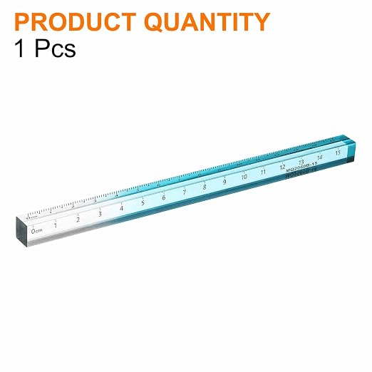 HARFINGTON Acrylic Clear Straight Rulers 15cm Metric Transparent Gradient Three-Dimensional Plastic Ruler Square Cube Measuring Tool for Classroom Office, Sky Blue