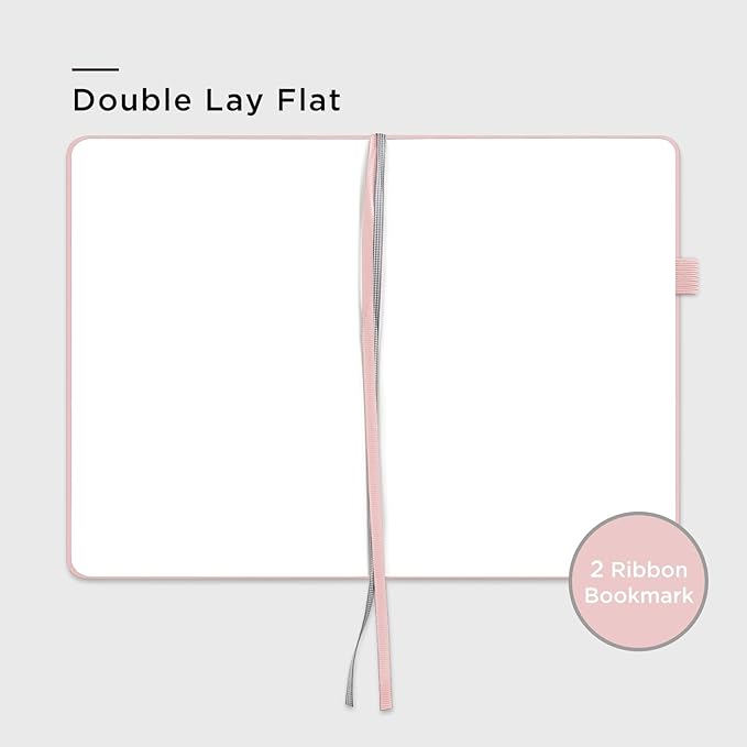 &And Per Se Blank Sketch Notebook, A5 Hardcover, 160 Pages 100gsm Thick Paper, Unlined Journal for Drawing, Doodling, Hand Lettering – Creative Gift for Artists, Designers, Writers (Pink)