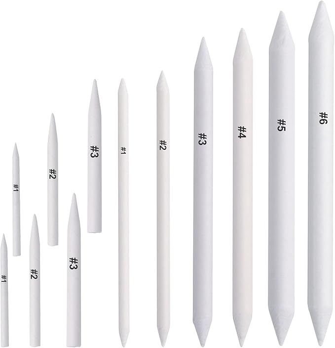 FEBSNOW 12 Pcs Blending Stump and Tortillions, Paper Art Blenders, Art Pencils, Drawing Pencils for Artists Student Sketch Drawing Tools, Drawing Supplies