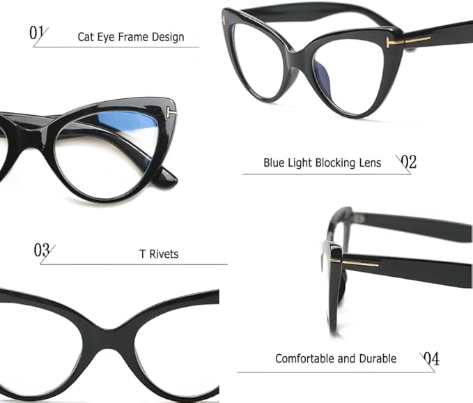 Oversized Cat Eye Reading Glasses for Women Fashion Cute Blue Light Blocking Computer Readers(3-Pack,1.25)