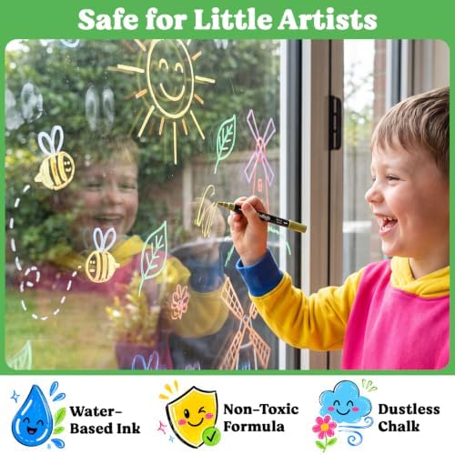 Chalkola 36 Dual Tip Liquid Chalk Markers for Blackboard Chalkboard Windows