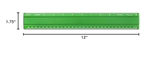 Alumicolor Aluminum Office Ruler, 12IN, Green