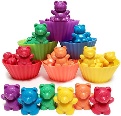 Jumbo Counting Bears with Stacking Cups - Montessori Educational Sorting Rainbow Toys For 3 Year Old Boys and Girls with 48 Preschool Math Manipulatives, Toy Storage and Toddler Games eBook