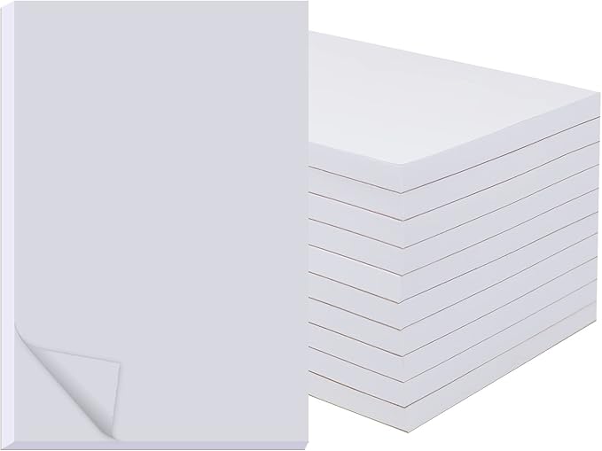zmybcpack 10 Pack Memo Pads 5.5x8.5 Inch, White Note Pads -Scratch Pads - Writing pads, 100 Sheets Each Pad