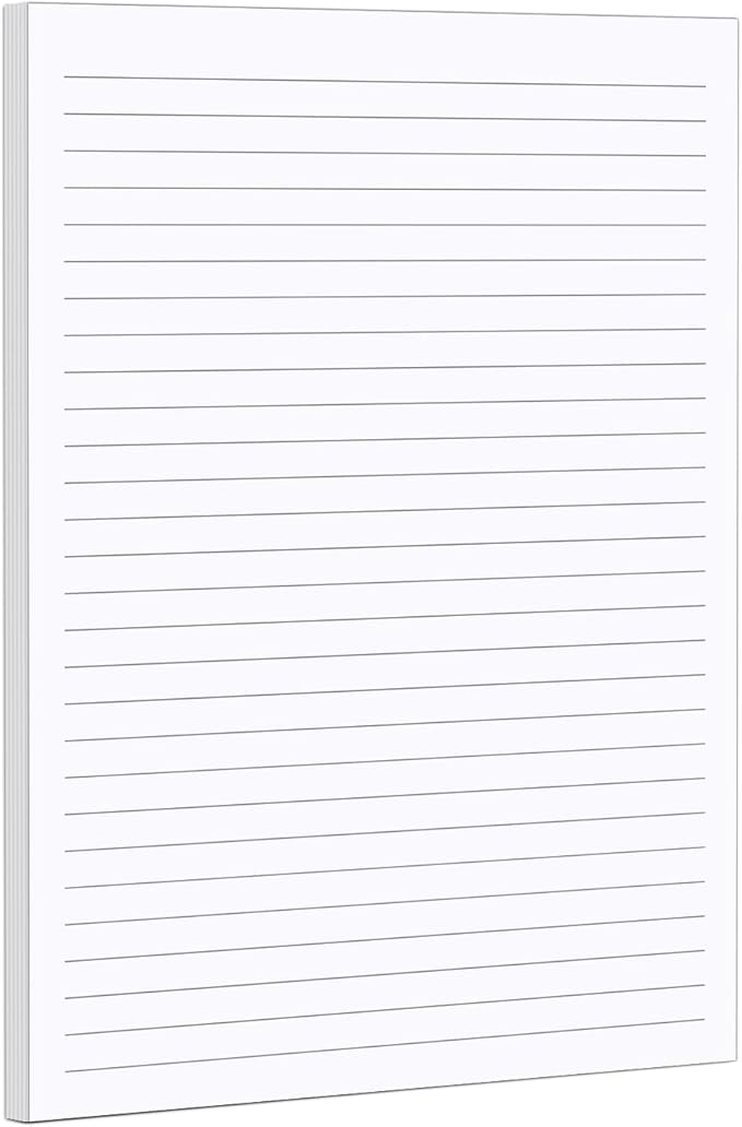 321Done Lined Notepad & Memo Pad, College-ruled Writing Pads - 50 Tear-Off Sheets, 5.5x8.5 Notepads, Note Pads, Note Paper, Scratch Pad, Plain White 70 lb Paper, Chipboard Backing, Made in USA