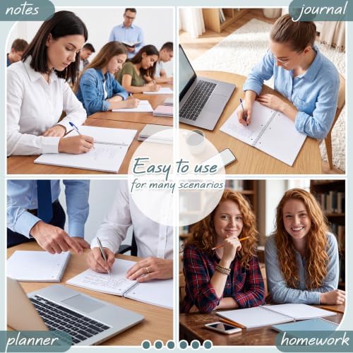Teling 8 Pcs 1 Subject Spiral Notebook for Work College Ruled 8 x 10 1/2 Inch Spiral Journal Notebook 3 Hole Punched Paper Tear Line 70 Sheets Office School Study Supplies (Vintage Color)