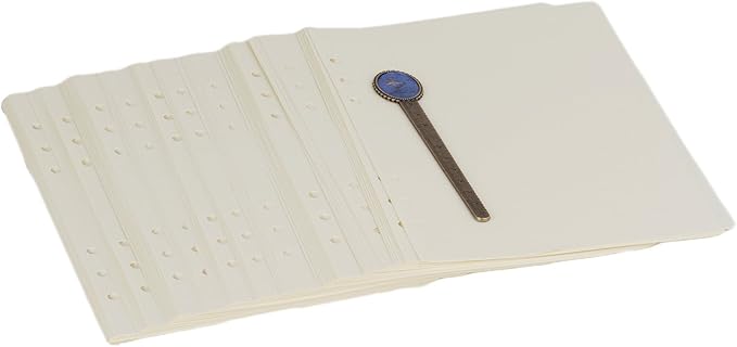 A5 Refill Paper 6 Hole Punched Filler Paper Refills for A5 Loose Leaf Notebook Travel Journal Personal Diary Planner Binder Scrapbook, 80 Sheet, Blank Paper, 5.6 Inches x 8.2 Inches