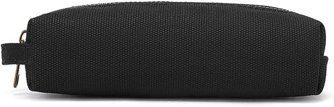 Pencil Case Soft Cotton Canvas Pencil Pouch Bag for Easy Carry Stylish and Durable for Pens and Pencils (Black)