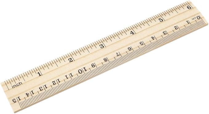 uxcell Wood Ruler 15cm 6 Inch 2 Scale Office Rulers Wooden Measuring Ruler 8pcs