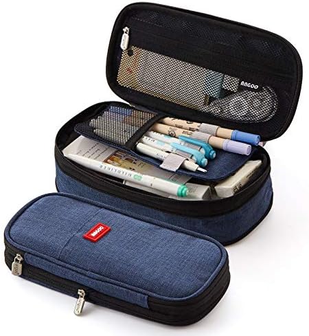 iSuperb Foldable Pencil Case Zipper Big Capacity Aesthetic Canvas Pencil Pouch Compartments Stationery Organizers Pen Bag for Kids Girls Boys Teen Child Student School Supplies Makeup Bags