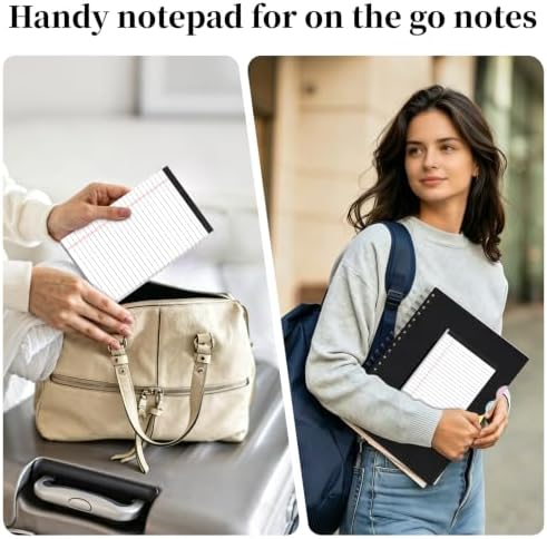 7 PCS Note Pads 5x8 Small Legal Pads 210 Sheets, Perforated Small Notebook Notepad 5 x 8 ,College Ruled Lined Paper Pads 80GSM, Mini Hard Backing Writing Pads Memo for Work School &Office Supplies-White