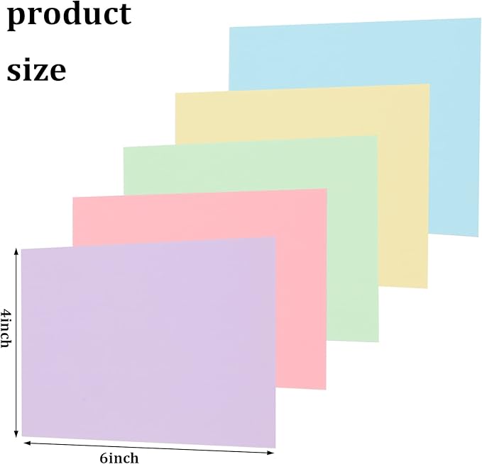 Index Cards 4x6 Inch,300Pack Pastel Color Index Flashcards for studying,Colored Heavy Card Stock Note Cards Study Cards Photo Paper,Recipe Cards,Postcards