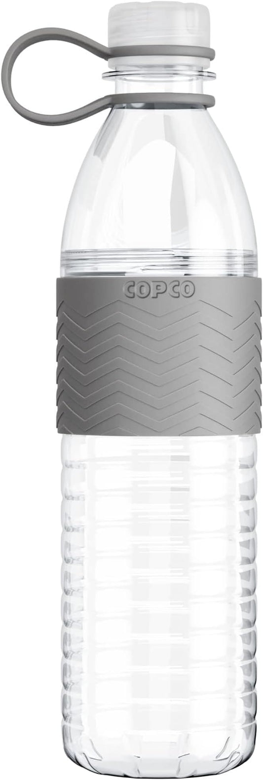 Copco Hydra 20 oz Water Bottle with Carrying Loop – Leak Proof, BPA Free Tritan, Dishwasher Safe, Twist-Open Body, Non-Slip Silicone Grip, Ideal for Gym, Travel, Office & Everyday Use (Grey)