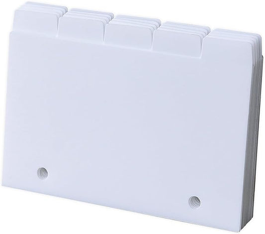 Olivo Plastic Index Card Dividers 3x5 Poly Index Card Guides Set with 1/5 Cut Tabs for A-Z Alphabet, 2 Holes Punched, White, 25 Pack