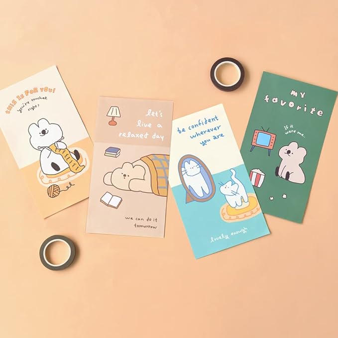 Monolike Story town Afternoon A Mini Letter Paper and Envelopes Set - 8Type, 32 Letter Paper + 16 Envelopes