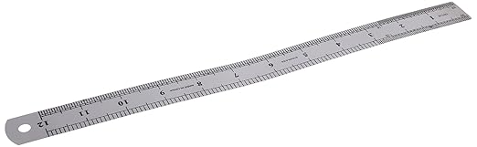 Edward Tools 12 Inch Metal Ruler - Stainless Steel SAE and MM - Straight Edge has Inches and Millimeters - 1 Foot Length - for School, Office Contractor, Home Use