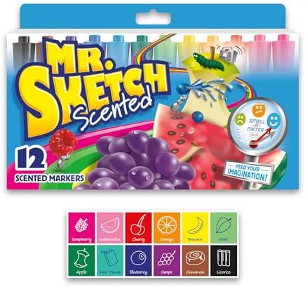 Mr. Sketch Scented Markers, Chisel Tip, Assorted Colors - Fun for Kids, Coloring, Spark Creativity, Arts & Crafts, 1 Count (Pack of 96)