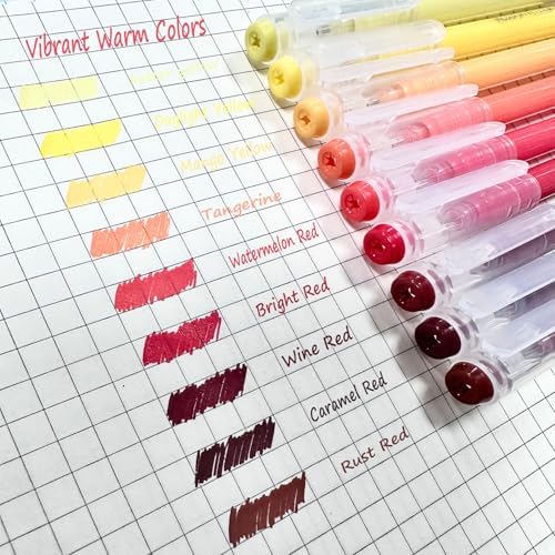 9 Colored Gel Pens Set, 0.6mm Fine Point for Black Paper & White Paper, Pens for Journaling, Adult Coloring Books, Bible, Drawing, Note Taking, Art & Journaling Supplies (Vibrant Warm Colors)
