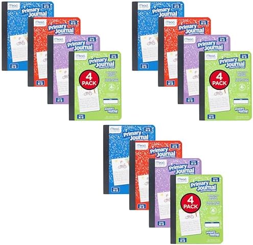 Mead Primary Journal Creative Story Tablet Composition Notebook, 7.5" x 9.75", Grades K-2, 100 Sheets, Assorted Colors (610051-ECM) (Pack of 12)