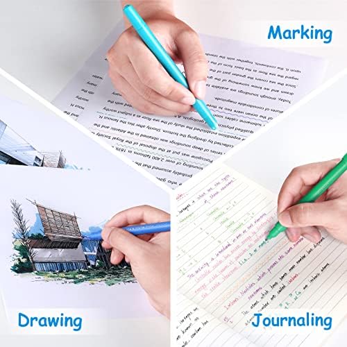 AECHY Dual Tip Curve Highlighter Pens,6 Pattern Roller & 8 Bullet Tip Pens