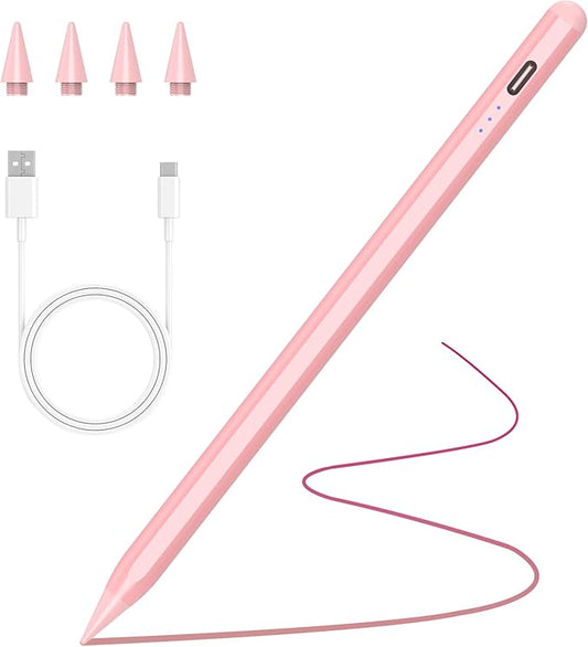 Stylus Pen for iPad 2018-2025 with Palm Rejection, Active Pencil for iPad 10th/9th/8th/7th/6th Gen, for iPad Pro 11/12.9 inch, for iPad Air 5th/4th/3th Gen, for iPad mini 6th/5th Gen (Rose Gold)
