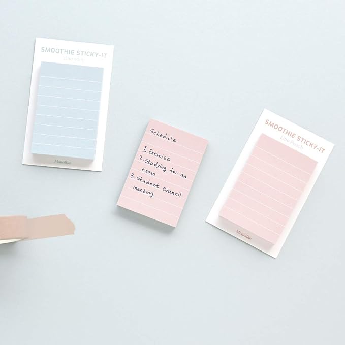 Monolike Smoothie Line Sticky-it - 5p Set Self-Adhesive Memo Pad 50 Sheets