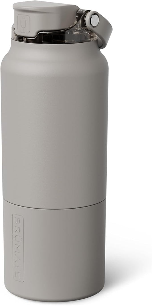 BrüMate Rise 35oz Water Bottle With 100% Leakproof Covered Silicone Straw | Insulated Stainless Steel Water Bottle With Removable Straw | Fast Flow | Soft Sip Silicone Spout | BPA-Free (Mocha)