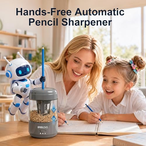 BABILOUS Electric Pencil Sharpener, Rechargeable Auto Feed & Auto Eject
