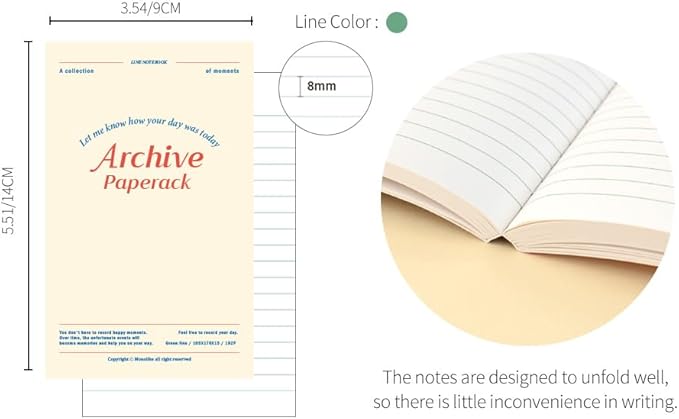 Monolike Archive Paperback Line Notebook - 02. Ivory_Design note, Mini note, Simple note, Notebook, 192 Pages, 4.13x6.69