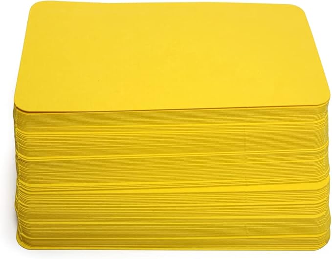 PPAPPAPPIYO 3.5x2 rounded corner index cards180gsm Thick Cardstock, Blank Colored Flash Cards for Study, Notes, Business Cards & Labels, Small Notecards 100 Pack (yellow)