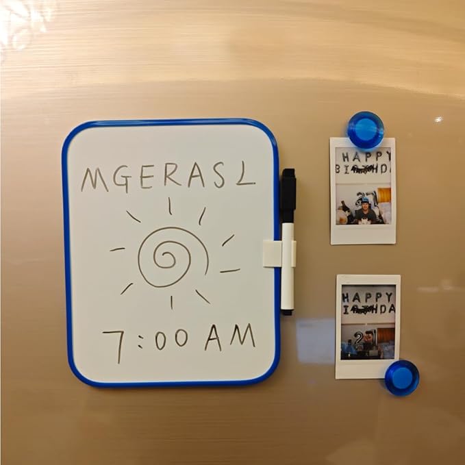 Mini Whiteboard，Fridge Whiteboard，6" X 8" with Dry Erase Marker and 2 Magnets，Pizarras para NiñOs Borrables for Students, Fridge, Locker,（Pink）