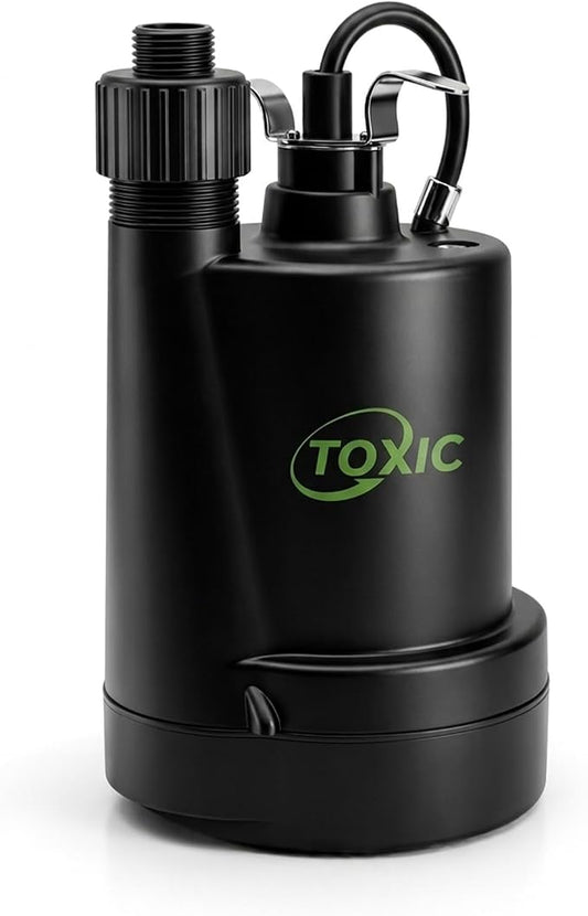 1/4 HP Submersible Sump Pump 1800 GPH Portable Utility Water Pump with 10ft Cord Thermoplastic Construction High Flow Drain Pump for Basement Garden Pool Pond Flood Removal