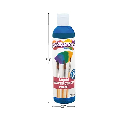 Colorations Liquid Watercolor Paint, 8 fl oz, Yellow, Non-Toxic, Painting, Kids, Craft, Hobby, Fun, Water Color, Posters, Cool effects, Versatile, Gift