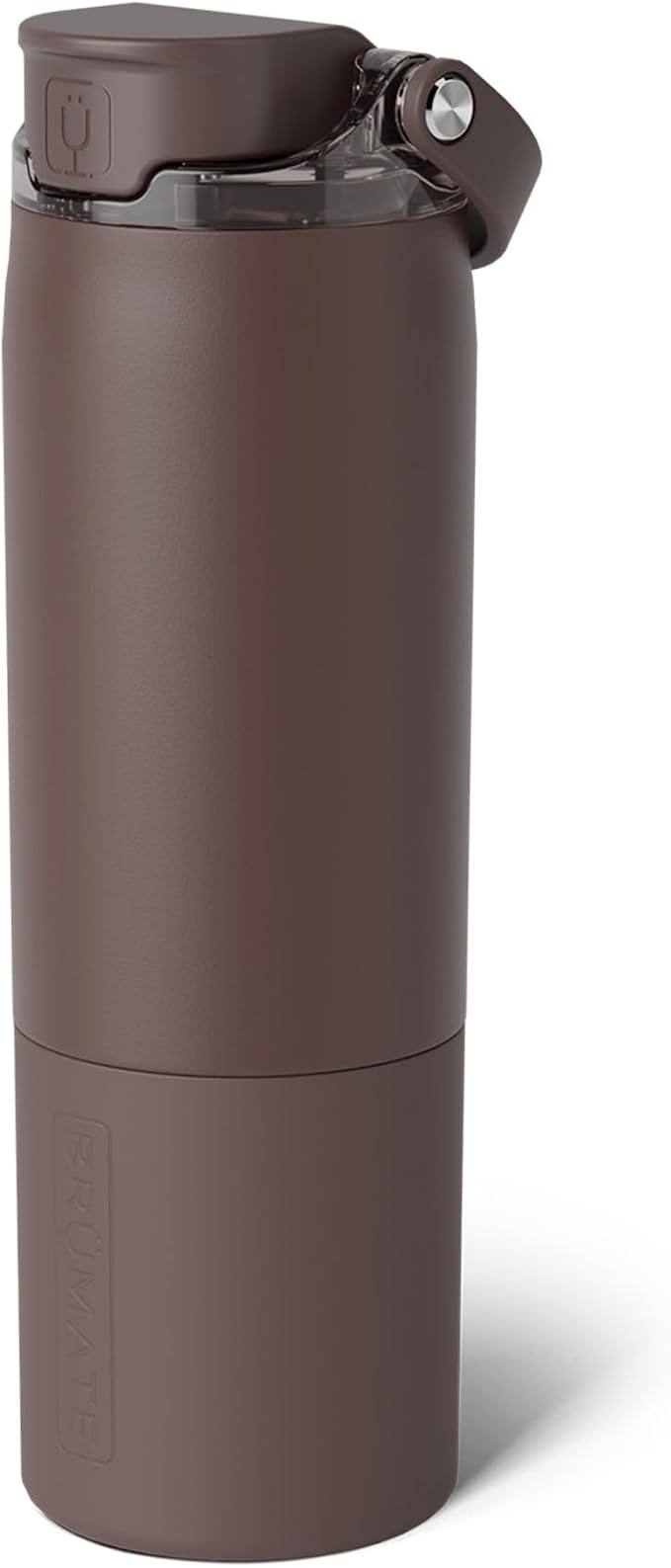 BrüMate Rise 25oz Water Bottle With 100% Leakproof Covered Silicone Straw | Insulated Stainless Steel Water Bottle | Cup-Holder Friendly | Fast Flow | Soft Sip Silicone Spout | BPA-Free (Java)