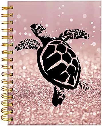 iampanda Spiral Journal Notebook,Colorful Glitter Turtle Strong TwinWire Binding with Premium Paper for Girl Women,60 Sheets A5 College Ruled NotebookJournal,Perfect for School Office Home
