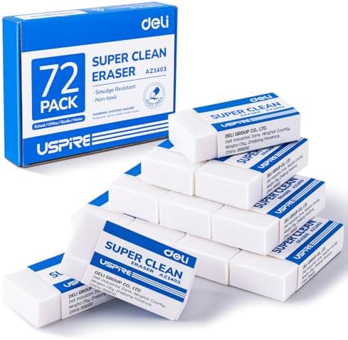 Deli Pencil Erasers, Pencil Eraser, 72 Pack