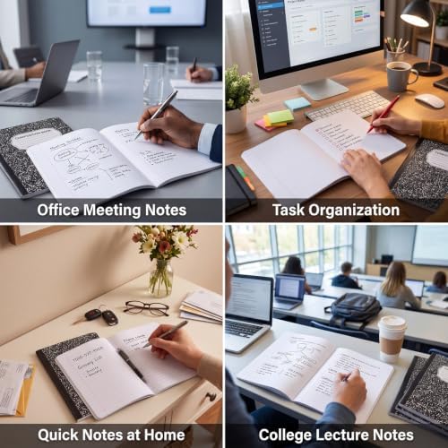 BESARME 24 Pcs Composition Notebook Bulk for School, Wide Ruled Notebooks