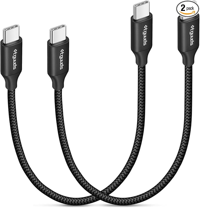 etguuds USB C to USB C Cable 1ft, 2-Pack 60W USBC to USBC Cord, Type C to C Charger Cable Fast Charging for iPhone 17 16 15 Pro Max Plus Air, Samsung Galaxy S25 S24 S23, for MacBook/iPad, Pixel