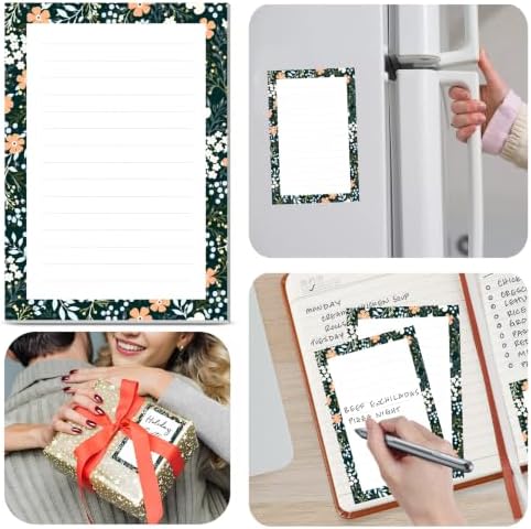 2 Pack Lined Sticky Notes 4x6 in, Cute Self-Stick Notepads with Lines, Large Memo Pads Strong Adhesive for Office, Home Colorful Boho Flowers