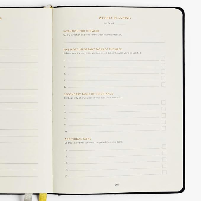Intelligent Change 3-Month Productivity Planner 2025, Productivity Tools for Time Management & Mindfulness, Daily Planner To Do List, A5 Undated Quarterly Planner (Black)