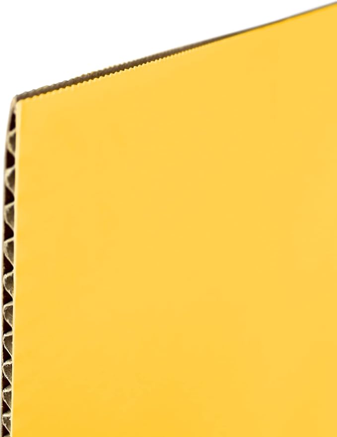 Flipside Products 18" x 48" Yellow Project Boards, Pack of 24, Trifold, Presentation Board, DIY Projects, Small Display, Science Fair, Classroom, Clubs, 4H, Graduation