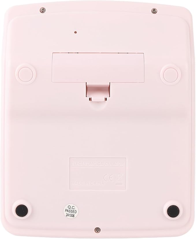 Fdit Solar Calculator, 12 Digit Portable Desktop Calculator with Solar Power and Light Textured Keys, for Students Teachers and Office Workers (Pink)
