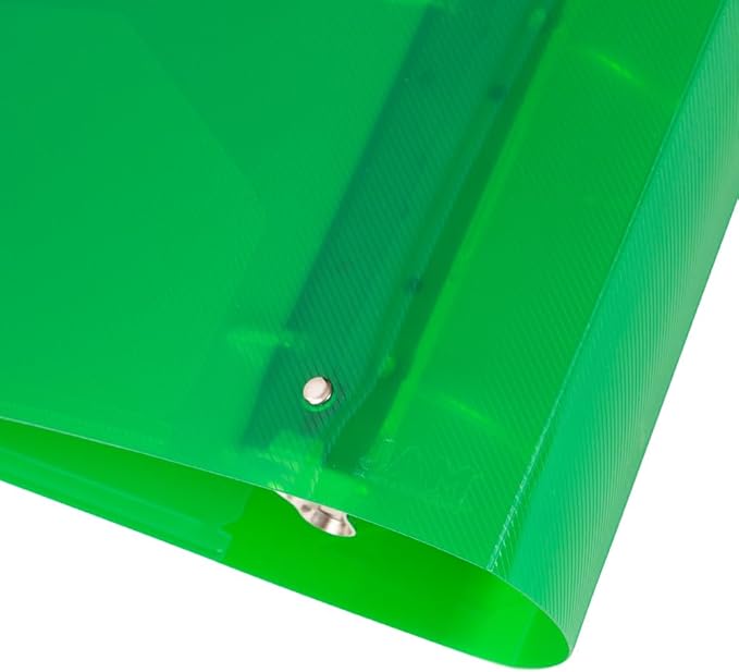 JAM PAPER Plastic 4 inch Binder - Green 3 Ring Binder - Sold Individually