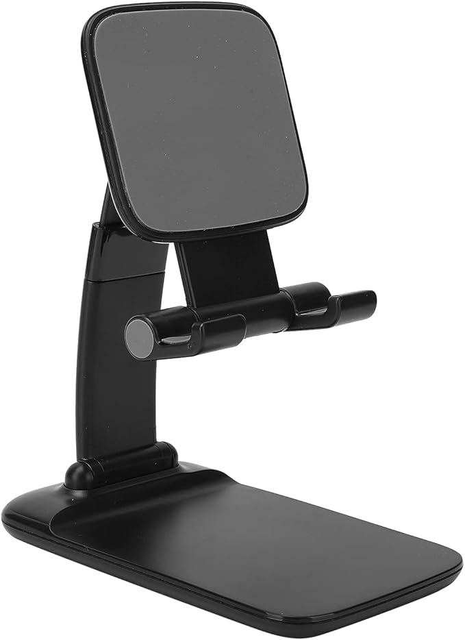 ciciglow Adjustable Desktop Mobile Phone Tablet Stand Holder for Webcast Online Meeting (Plastic Black)