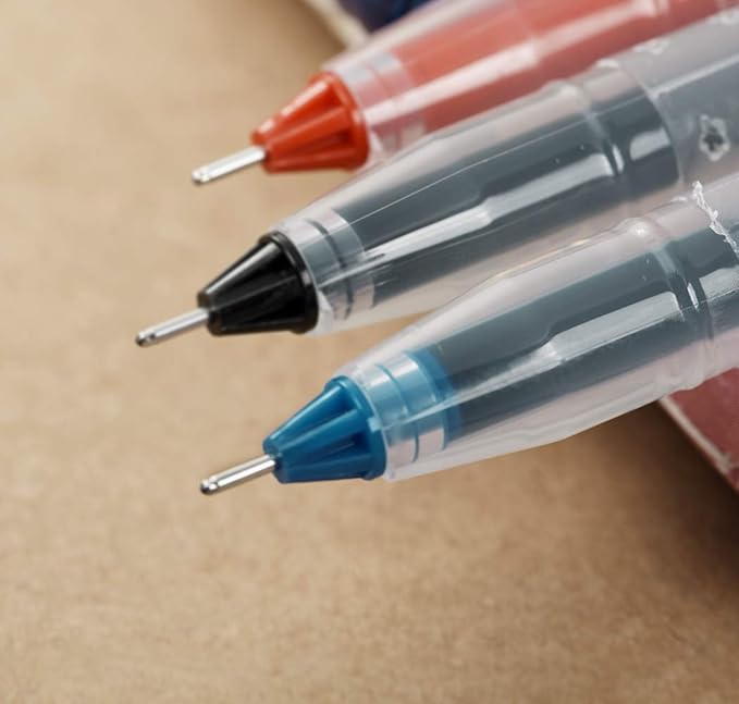 czxwyst 8761 Basic Liner Gel Ink Pens 0.5mm Fine Point (Blue-Black Color 12-Pack)