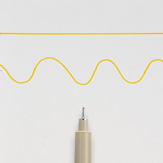 SAKURA PIGMA MICRON 05 FINELINER PEN, 0.45MM LINE WIDTH, PACK OF 2 (Yellow)