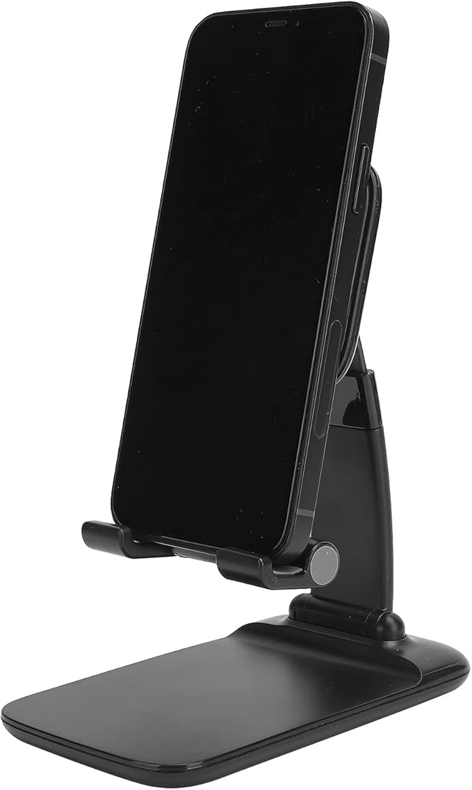 ciciglow Adjustable Desktop Mobile Phone Tablet Stand Holder for Webcast Online Meeting (Plastic Black)
