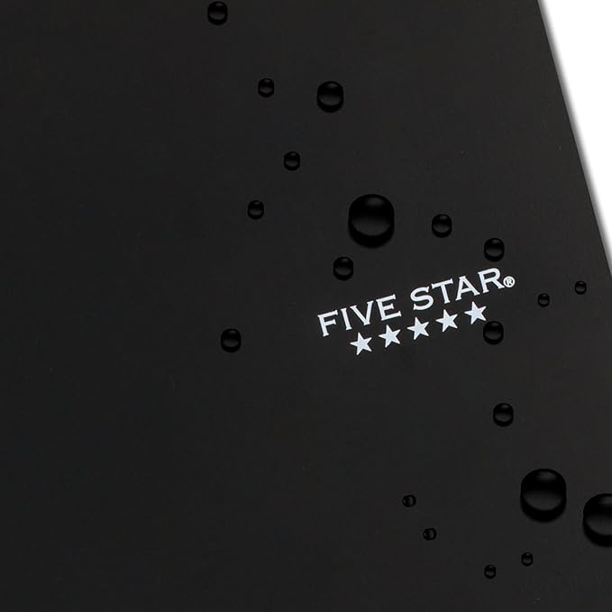 Five Star Spiral Notebook, 3 Subject, Wide Ruled, 8" x 10-1/2" | 150 Sheets | Black | Pack of 2 | Study App