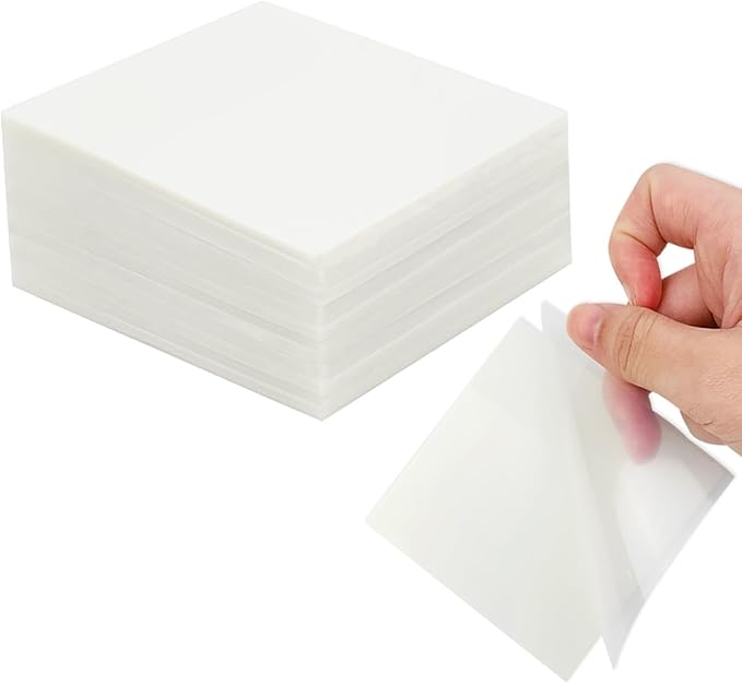 6Pack Transparent Sticky Notes, Clear, 3’’ x 3’’ Translucent, Waterproof See Through, 300 Sheets
